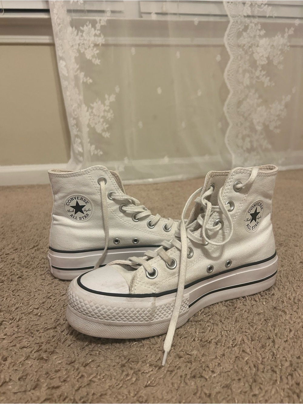 Converse High Top Platform Sneakers - White